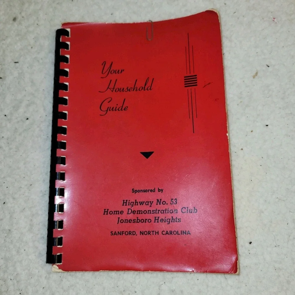 Vintage 1951 Your Household Guide Sanford NC Spiral‎ Cookbook Local Ads Ephemera